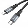 Кабель HOCO X92 Honest 60W silicone charging data cable for Type-C to Type-C(L=3M) Black (6931474788788)