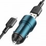 Автомобільний зарядний пристрій BOROFONE BZ19A Wisdom single port QC3.0 car charger set(Micro) 18W Sapphire Blue (BZ19AMSU)