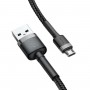 Кабель Baseus cafule Cable USB For Micro 2.4A 0.5M Gray+Black (CAMKLF-AG1)