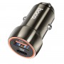 Автомобільний зарядний пристрій HOCO Z46A Blue whale PD20W+QC3.0 car charger Metal Gray (6931474770332)