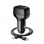 Автомобільний зарядний пристрій HOCO Z36 Leader dual port car charger set(Micro) Black (6931474727756)