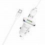 Автомобільний зарядний пристрій BOROFONE BZ12A single port QC3.0 with Type-C cable 18W White (BZ12ACW)