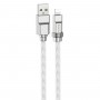 Кабель HOCO U113 Solid silicone charging data cable iP Silver (6931474790040)