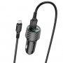 Автомобільний зарядний пристрій BOROFONE BZ21A Brilliant 36W dual port QC3.0 car charger set(Micro) Black (BZ21AMB)