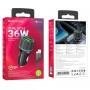 Автомобільний зарядний пристрій BOROFONE BZ21A Brilliant 36W dual port QC3.0 car charger set(Micro) Black (BZ21AMB)