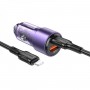 Автомобільний зарядний пристрій BOROFONE BZ20A Smart 83W dual port PD65W+QC3.0 car charger set(C to iP) Transparent Purple (BZ20ACLTP)