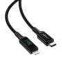 Кабель ACEFAST C6-01 Type-C to iP, 3A, 30W, 1.2m, nylon, zinc connectors, Black (AFC6-01B)