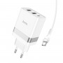 Мережевий зарядний пристрій HOCO N21 Pro Tourer PD30W (2A1C) charger set(Type-C to Type-C) White (6931474778802)