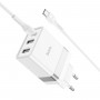 Мережевий зарядний пристрій HOCO N21 Pro Tourer PD30W (2A1C) charger set(Type-C to Type-C) White (6931474778802)