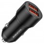 Автомобільний зарядний пристрій BOROFONE BZ19 Wisdom dual port car charger set(iP) Black (BZ19LB)