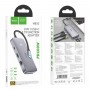 Кабель-перехiдник HOCO HB32 Season Type-C 8-in-1 multi-function converter Metal Gray (6931474791320)