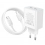 Мережевий зарядний пристрій HOCO C108A Leader PD35W dual port(2C) charger set(C to iP) White (6931474784445)