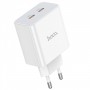 Мережевий зарядний пристрій HOCO C108A Leader PD35W dual port(2C) charger set(C to iP) White (6931474784445)