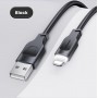 Кабель Usams US-SJ565 Lightning 2.4A Charging & Data Cable Lithe Series 1.2m Black (SJ565USB01)