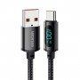 Кабель Essager Enjoy LED Digital Display USB Charging Cable USB A to Type C 100W 1m black (EXCT-XY01-P) (EXCT-XY01-P)