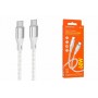 Кабель BOROFONE BX96 Ice crystal 60W silicone charging data cable Type-C to Type-C Gray (BX96CCG)