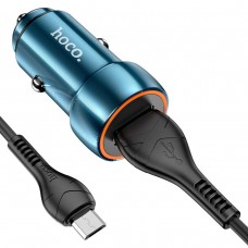 Автомобільний зарядний пристрій HOCO Z46 Blue shield single port QC3.0 18W (Micro) Sapphire Blue (6931474770301)