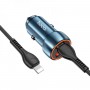 Автомобільний зарядний пристрій HOCO Z46A Blue whale PD20W+QC3.0 car charger set(C to iP) Sapphire Blue (6931474770363)