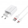 Мережевий зарядний пристрій BOROFONE BA21A Long journey single port QC3.0 charger set(Type-C) White (BA21ACW)