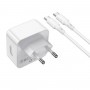 Мережевий зарядний пристрій BOROFONE BA76A Source dual port PD35W(2C) charger set(Type-C to Type-C) White (BA76ACCW)