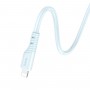 Кабель HOCO X97 Crystal color PD silicone charging data cable iP light blue (6931474799760)