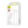 МЗП Usams T21 Charger kit T18 single USB EU charger +Uturn Type-C cable White (T21OCTC01)