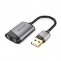 Адаптер Vention USB External Sound Card 0.15M Gray Metal Type (CDKHB) (CDKHB)