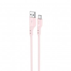 Кабель HOCO X97 Crystal color silicone charging data cable Type-C light pink (6931474799906)