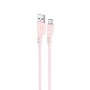 Кабель HOCO X97 Crystal color silicone charging data cable Type-C light pink (6931474799906)