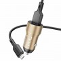 Автомобільний зарядний пристрій BOROFONE BZ19A Wisdom single port QC3.0 car charger set(Micro) 18W Gold (BZ19AMG)