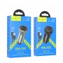 Автомобільний зарядний пристрій HOCO Z49 Level dual port car charger set(Micro) Metal Gray (6931474795656)