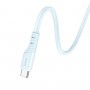 Кабель HOCO X97 Crystal color silicone charging data cable Type-C light blue (6931474799883)