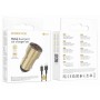 Автомобільний зарядний пристрій BOROFONE BZ19 Wisdom dual port car charger set(Micro) Gold (BZ19MG)