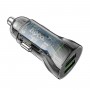 Автомобільний зарядний пристрій HOCO Z47 Transparent Discovery Edition dual port QC3.0 18W (Micro) Transparent Black (6931474782236)