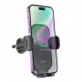 Тримач для мобiльного з БЗП HOCO HW4 Journey wireless fast charging car holder(air outlet) Black (6942007601443)