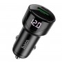 Автомобільний зарядний пристрій HOCO Z42 Light road dual port digital display PD20W+QC3.0 car charger Black (6931474742544)