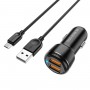 Автомобільний зарядний пристрій BOROFONE BZ17 Core dual port QC3.0 car charger set(Micro) 18W (BZ17M)