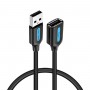 Кабель Vention USB 2.0 A Male to A Female Extension Cable 1M black PVC Type (CBIBF) (CBIBF)