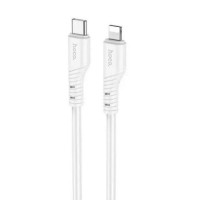 Кабель HOCO X97 Crystal color PD silicone charging data cable iP white (6931474799753)