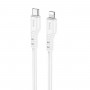 Кабель HOCO X97 Crystal color PD silicone charging data cable iP white (6931474799753)