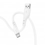 Кабель HOCO X97 Crystal color silicone charging data cable Type-C white (6931474799876)