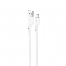 Кабель HOCO X97 Crystal color silicone charging data cable Type-C white (6931474799876)