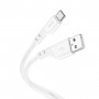 Кабель HOCO X97 Crystal color silicone charging data cable Type-C white (6931474799876)