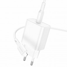 Мережевий зарядний пристрій BOROFONE BA71A Power single Port PD20W charger set(C to iP) White (BA71ACLW)