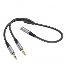 Кабель Audio Splitter  Hoco UPA21 2-in-1 3.5 female to 2 male