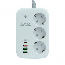 Мережевий Подовжувач LDNIO SEW3452 3 ports / PD / 3USB/ 1  QC 3.0 / 1 Type-C / WiFi