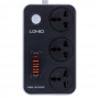 Мережевий Подовжувач LDNIO SC3412 3 ports / PD / 3USB QC 3.0