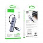 Хаб USB Hoco HB34 Easy link Gigabit Ethernet adapter(USB to USB3.0*3+RJ45)