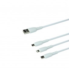 Кабель USB Borofone BX71 3-in-1 IP+Type-C+Micro