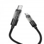 Кабель USB Hoco U116 Transparent 60W LED Indicator Type-C to Type-C 1.2m